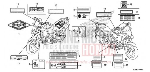 CAUTION LABEL VFR1200XE de 2014